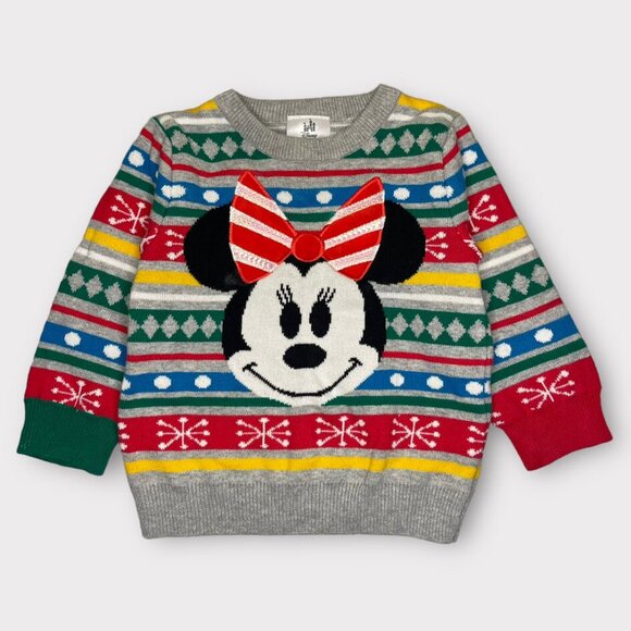 Disney Store Mini Mouse Sequence Bow Knit Sweater